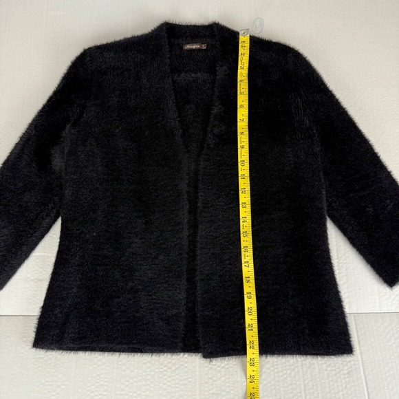 J.McLaughlin Nisa Black Fuzzy Cardigan Sweater Open‎ Front 3/4 Sleeve Small - Picture 9 of 9